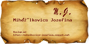 Mihálkovics Jozefina névjegykártya